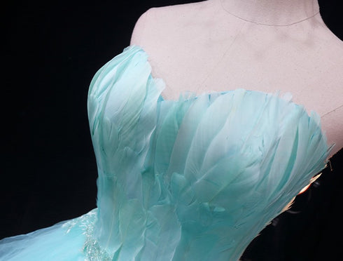 Mint Green Strapless Sheath Wedding Dress - Layered Tulle Ruffle Dress - Princess Wedding Dress with Sweetheart Neckline Plus Size